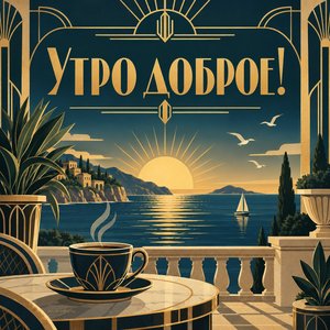 Открытка «Утро доброе!» с морем на рассвете Открытка «Утро доброе!» с морем на рассвете